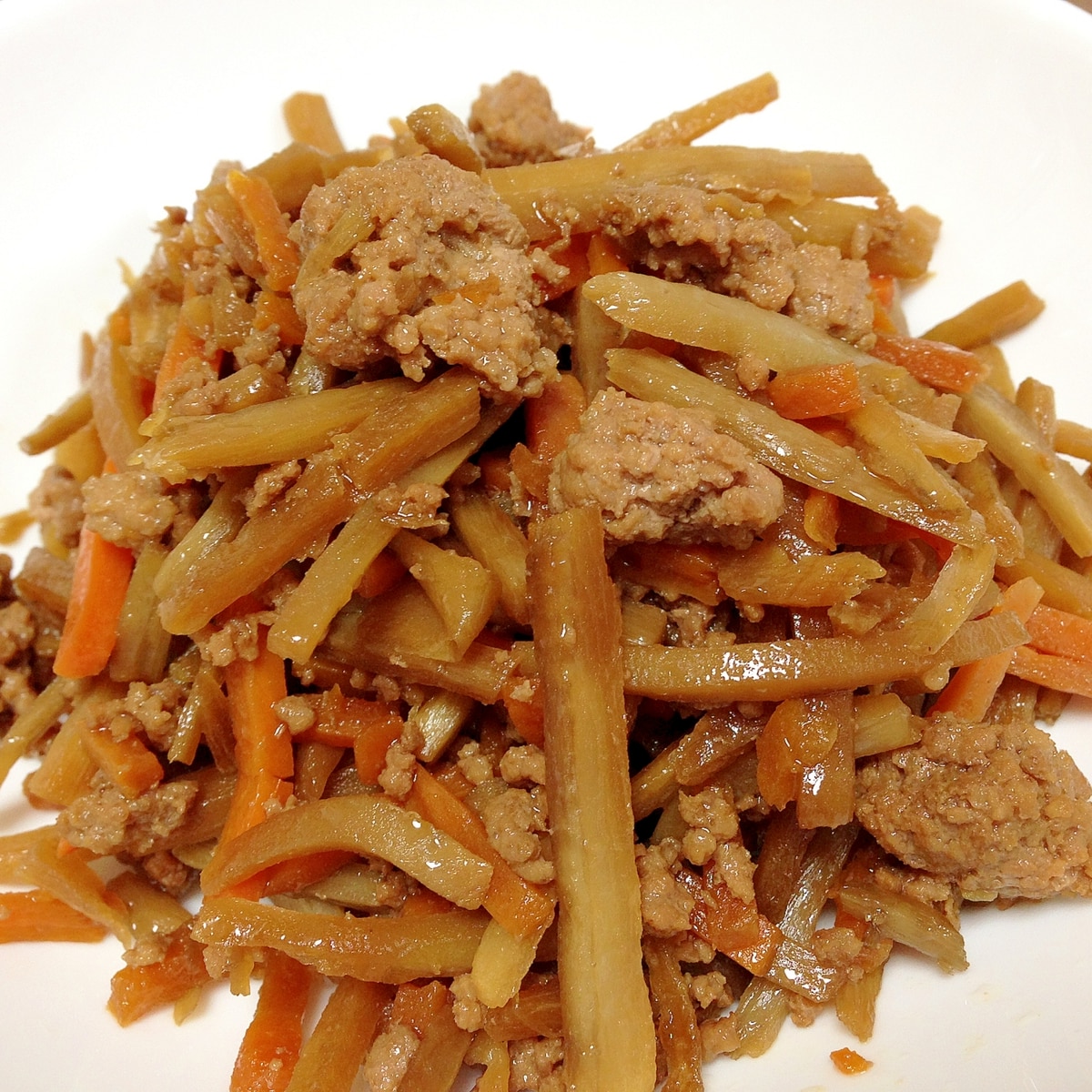ご飯がすすむ 挽き肉のきんぴらごぼう レシピ 作り方 By うーころちゃん 楽天レシピ